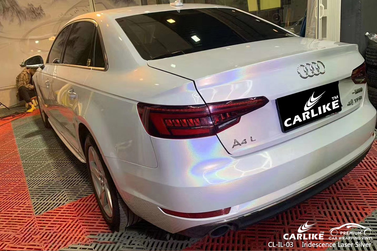 CL-IL-03 iridescence laser silver scooter body wrap car supplier for AUDI Dagupan Philippines