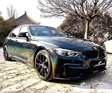 CL-IL-07 iridescence laser ghost grey moto vinyl films for BMW