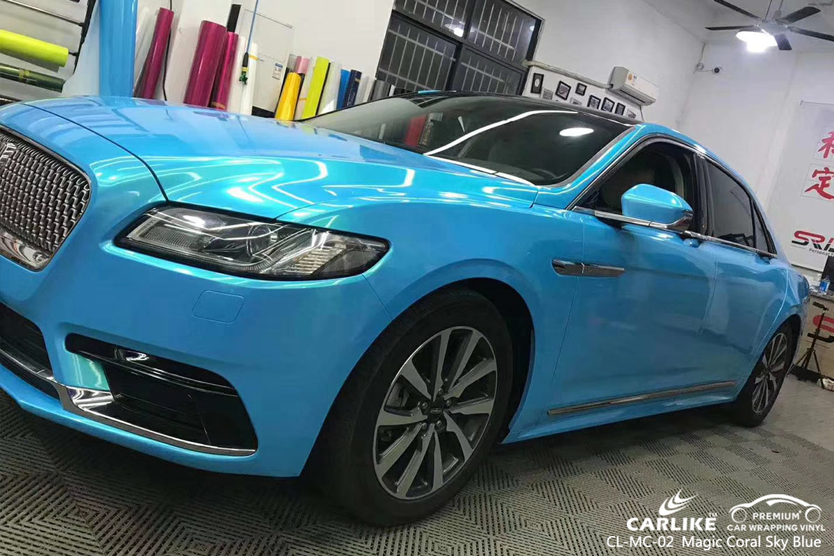CL-MC-02 magic coral sky blue vinyl wrap gloss for Lincoln Malabon Philippines