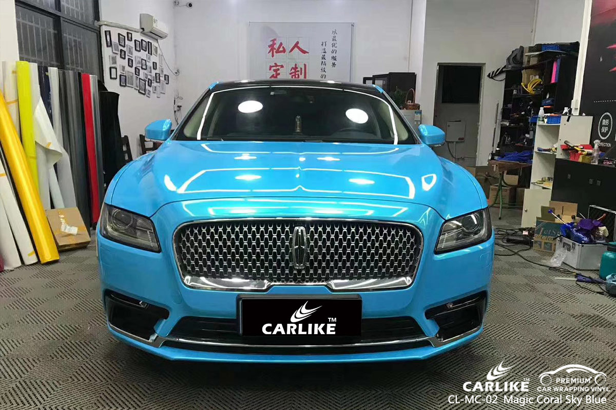 CL-MC-02 magic coral sky blue vinyl wrap gloss for Lincoln Malabon Philippines