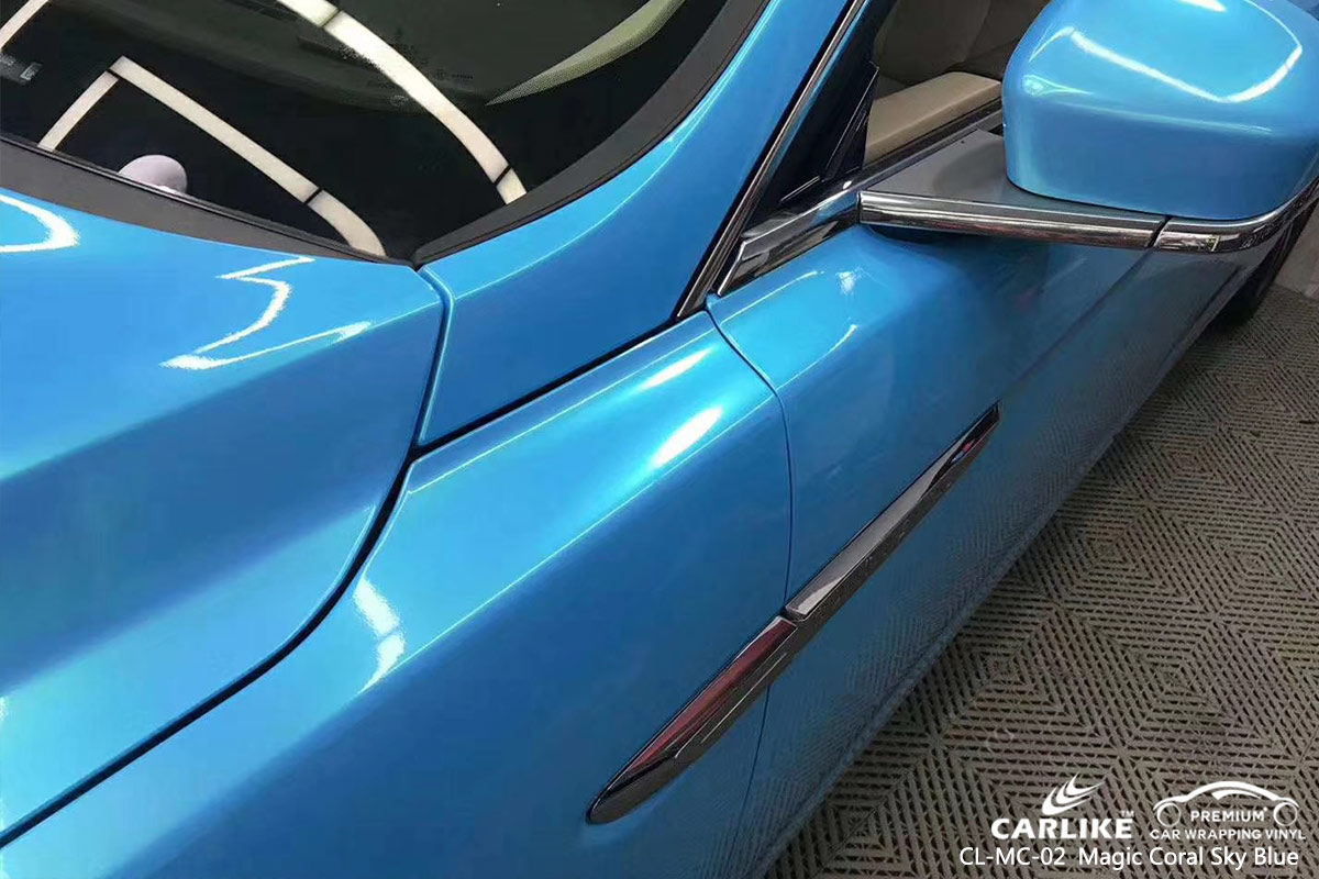 CL-MC-02 magic coral sky blue vinyl wrap gloss for Lincoln Malabon Philippines