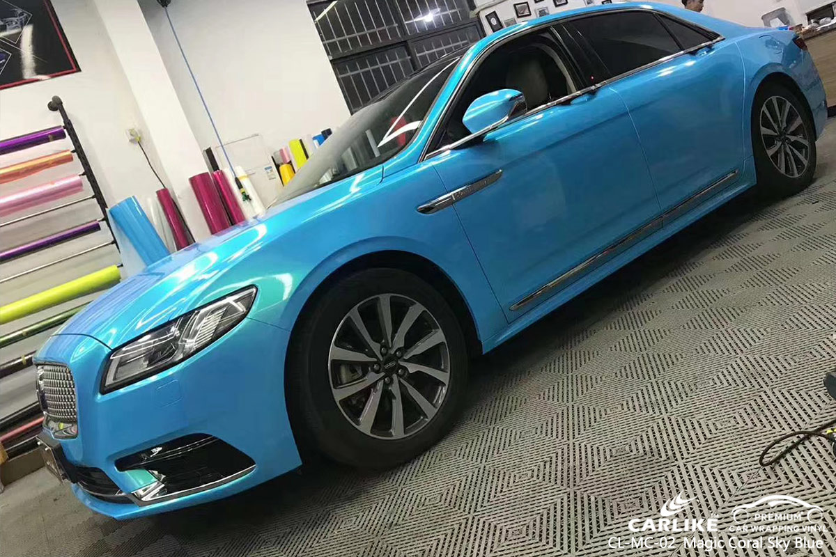 CL-MC-02 magic coral sky blue vinyl wrap gloss for Lincoln Malabon Philippines