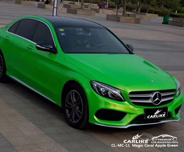CL-MC-11 MERCEDES-BENZ Kütahya Türkiye için sihirli mercan elma yeşil araba sarma filmi
