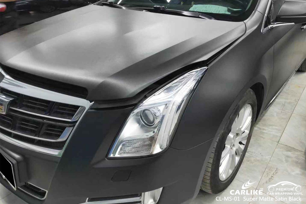 CL-MS-01 super matte satin black vinyl wrapping for CADILLAC Nasugbu Philippines