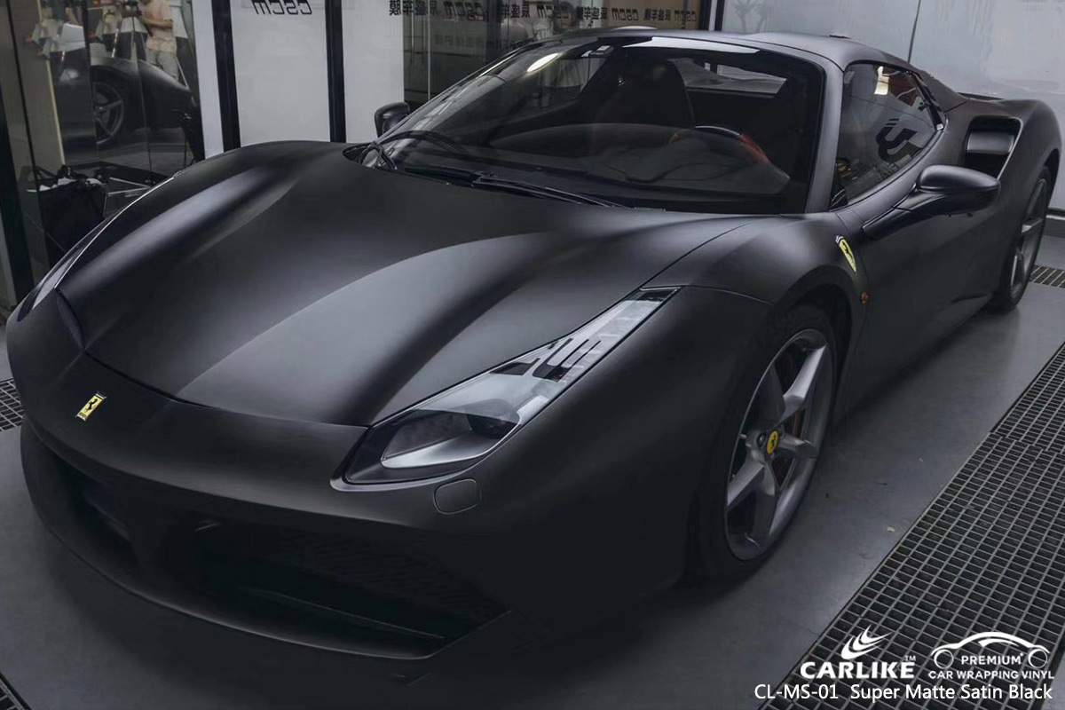 CL-MS-01 super matte satin black car wrap vinyl for FERRARI Legazpi Philippines