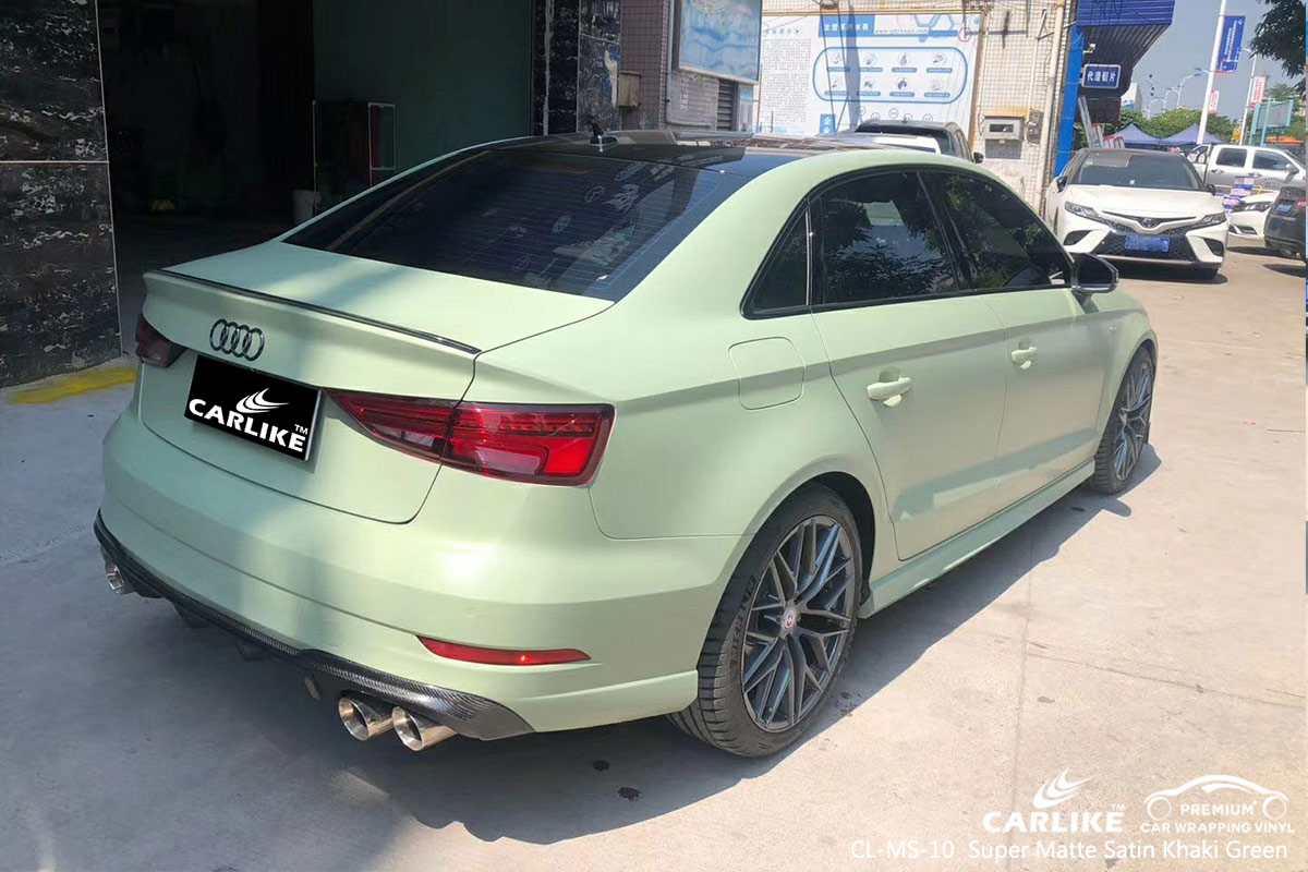 CL-MS-10 super matte satin khaki green vinyl matte car wrap for AUDI Pasig