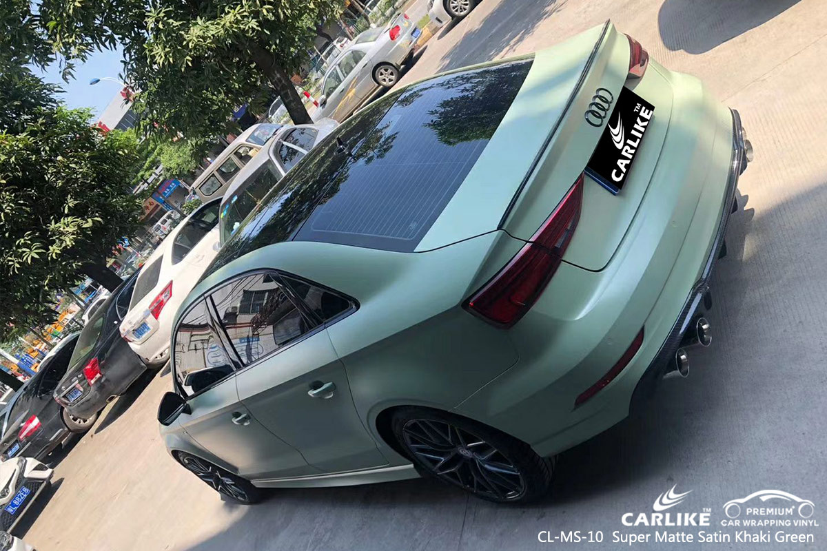 CL-MS-10 super matte satin khaki green vinyl matte car wrap for AUDI Pasig
