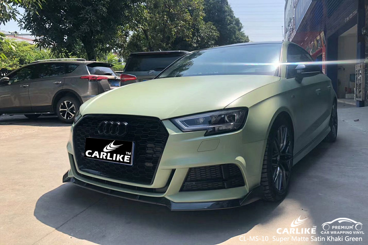 CL-MS-10 super matte satin khaki green vinyl matte car wrap for AUDI Pasig