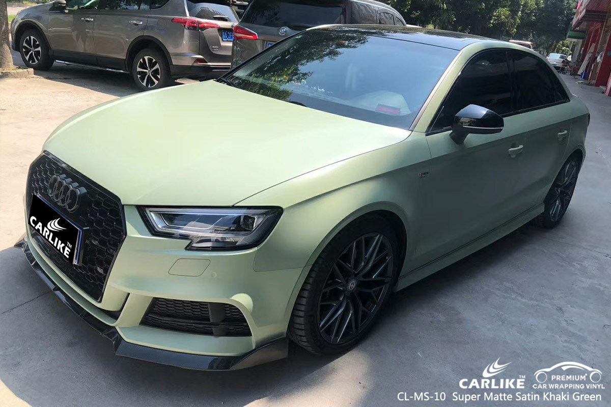 CL-MS-10 super matte satin khaki green vinyl matte car wrap for AUDI Pasig