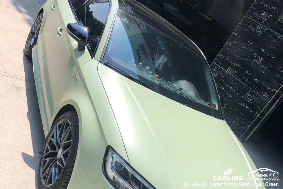 CL-MS-10 super matte satin khaki green vinyl matte car wrap for AUDI Pasig