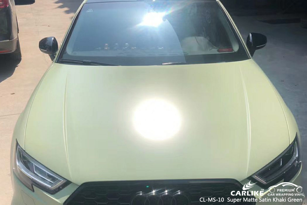 CL-MS-10 super matte satin khaki green vinyl matte car wrap for AUDI Pasig
