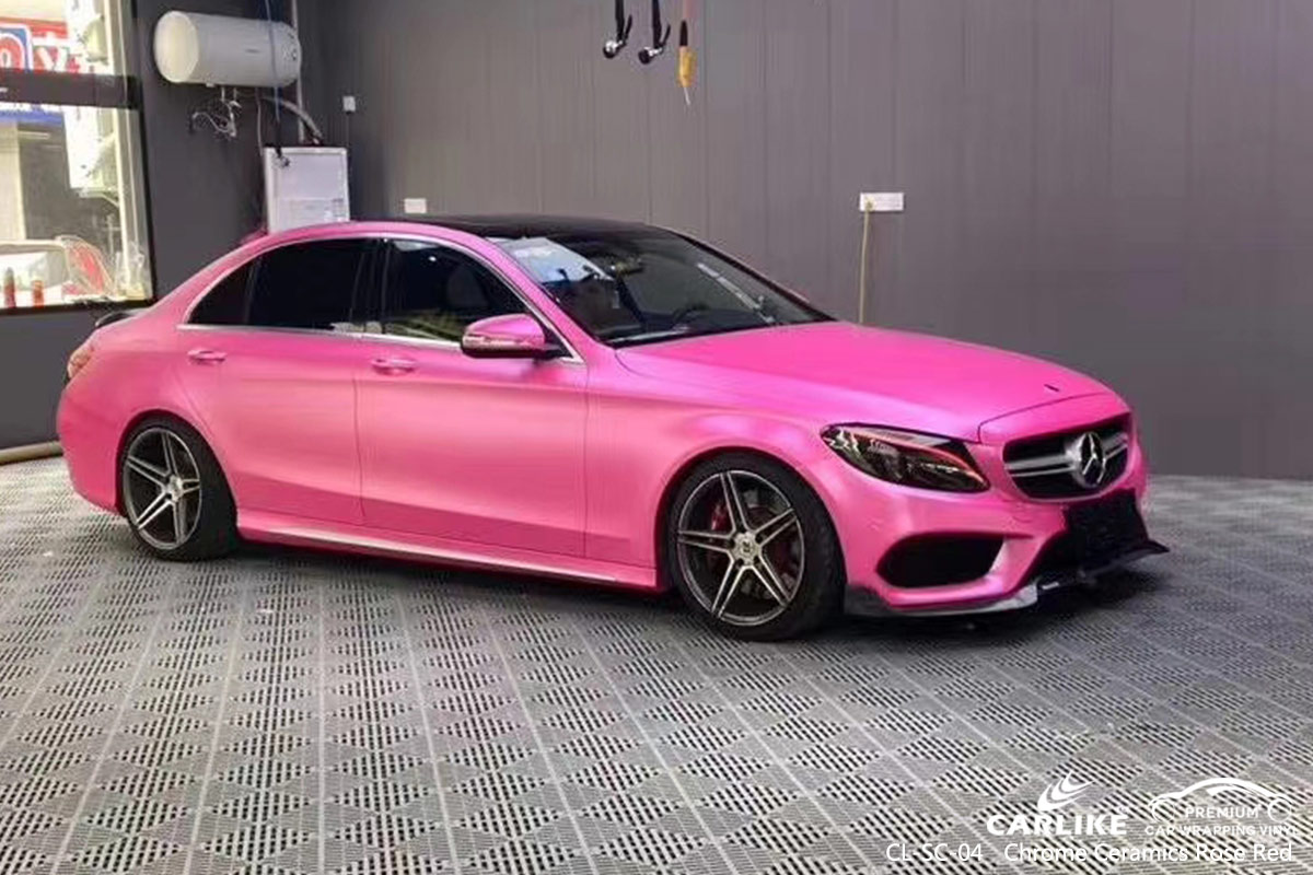 CL-SC-04 cromo cerámica rosa roja envuelve mi coche para MERCEDES-BENZ  Cabuyao Filipinas - SINO VINYL