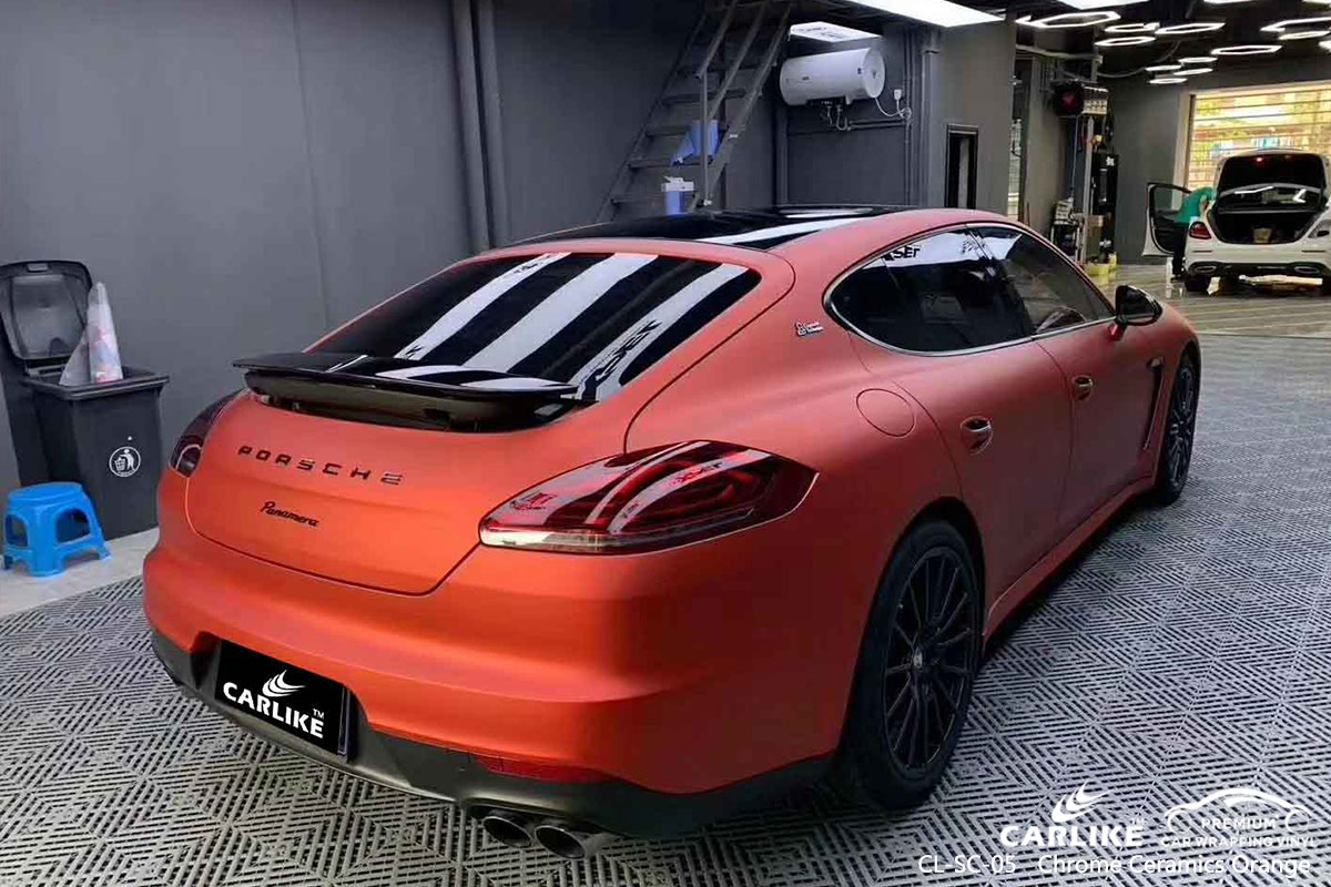 CL-SC-05 chrome ceramics orange vinyl material suppliers for PORSCHE Meycauayan Philippines