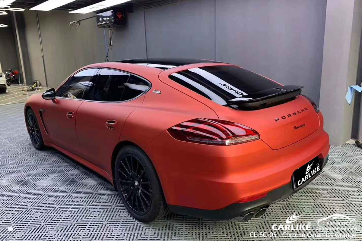 CL-SC-05 chrome ceramics orange vinyl material suppliers for PORSCHE Meycauayan Philippines