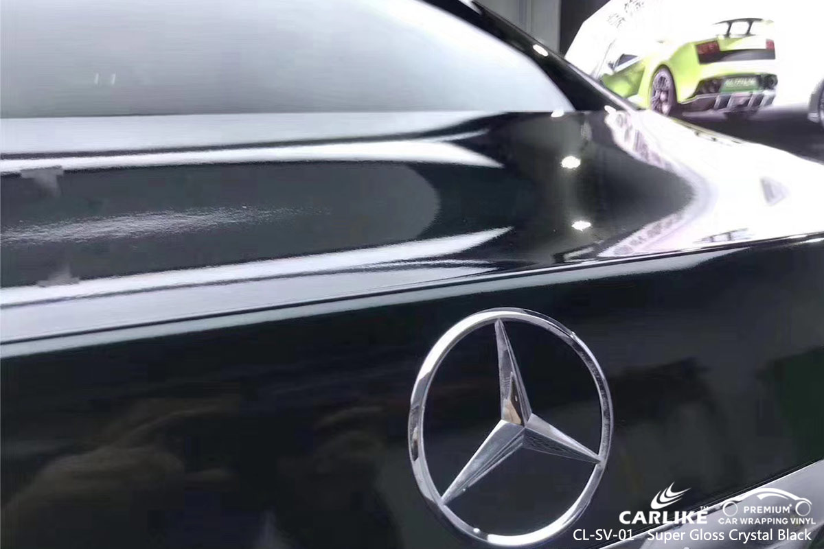 CL-SV-01 super gloss crystal black automobile vinyl wrap gloss for MERCEDES-BENZ San Fabian Philippines