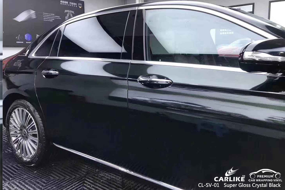 CL-SV-01 super gloss crystal black automobile vinyl wrap gloss for MERCEDES-BENZ San Fabian Philippines
