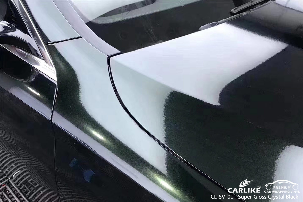 CL-SV-01 super gloss crystal black automobile vinyl wrap gloss for MERCEDES-BENZ San Fabian Philippines