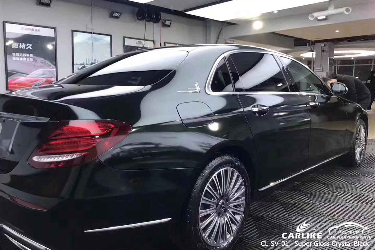 CL-SV-01 super gloss crystal black automobile vinyl wrap gloss for MERCEDES-BENZ San Fabian Philippines