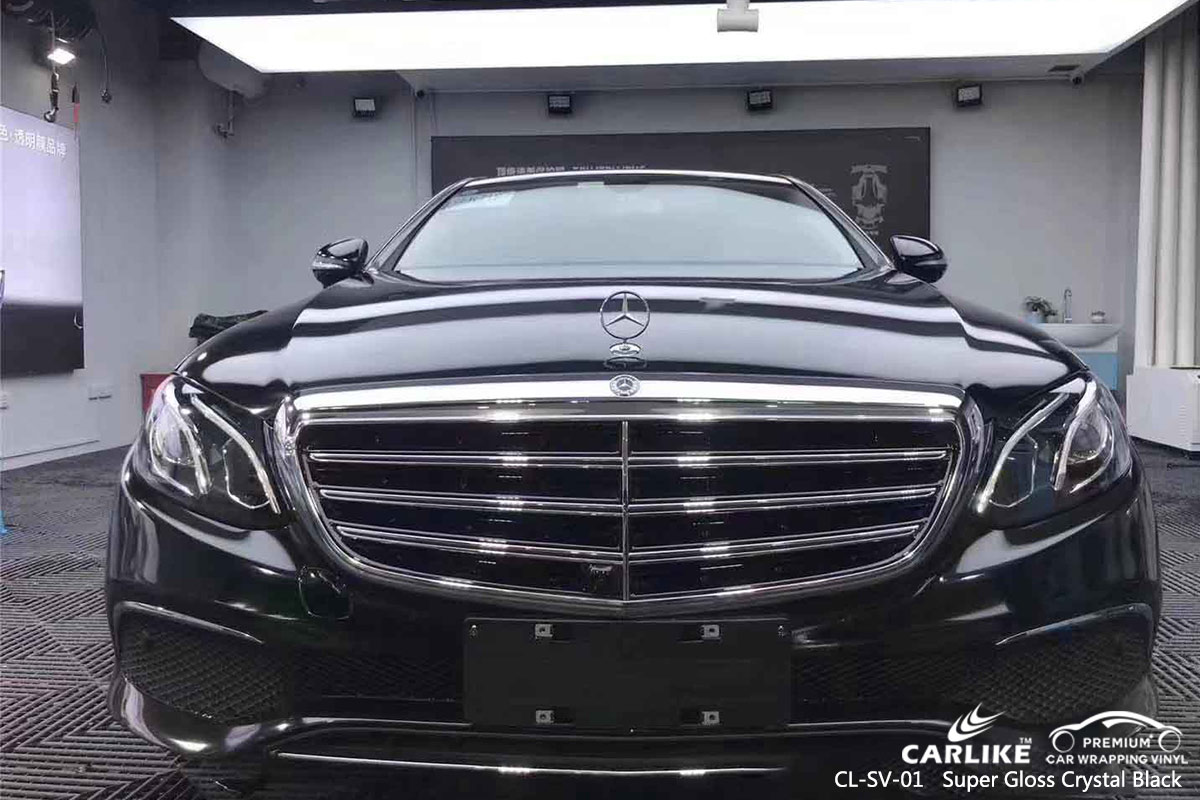 CL-SV-01 super gloss crystal black automobile vinyl wrap gloss for MERCEDES-BENZ San Fabian Philippines
