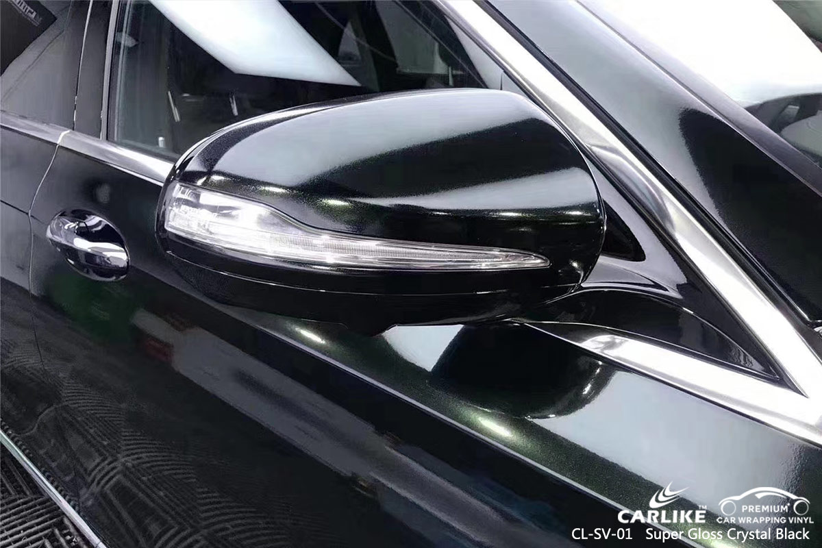 CL-SV-01 super gloss crystal black automobile vinyl wrap gloss for MERCEDES-BENZ San Fabian Philippines