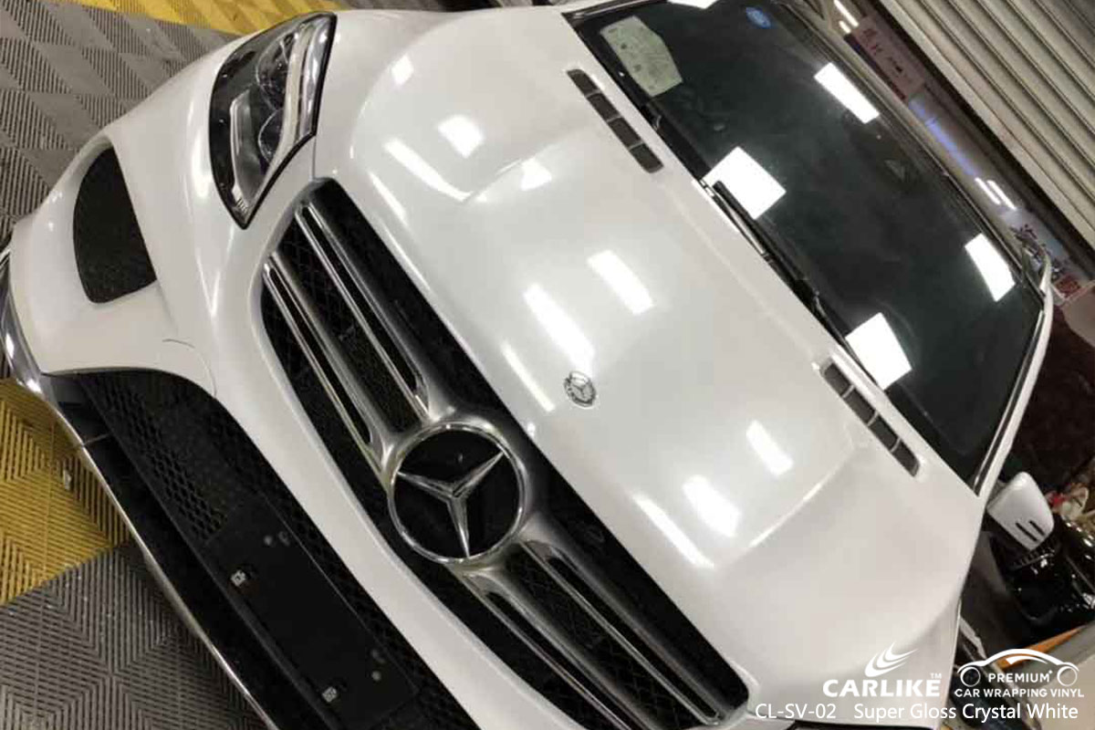 CL-SV-02 super gloss crystal white carbon fibre vinyl wrap for bikes for MERCEDES-BENZ Pandi Philippines