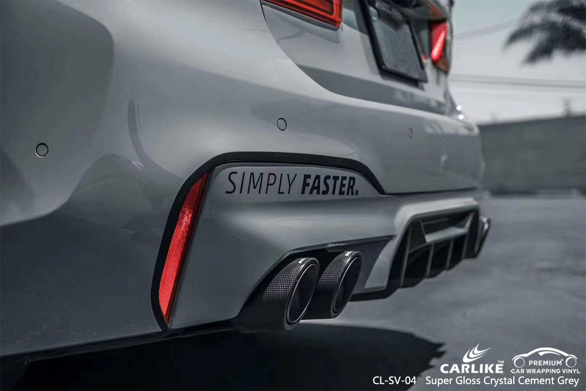 CL-SV-04 super gloss crystal cement grey car vinyl wrap for BMW Philadelphia
