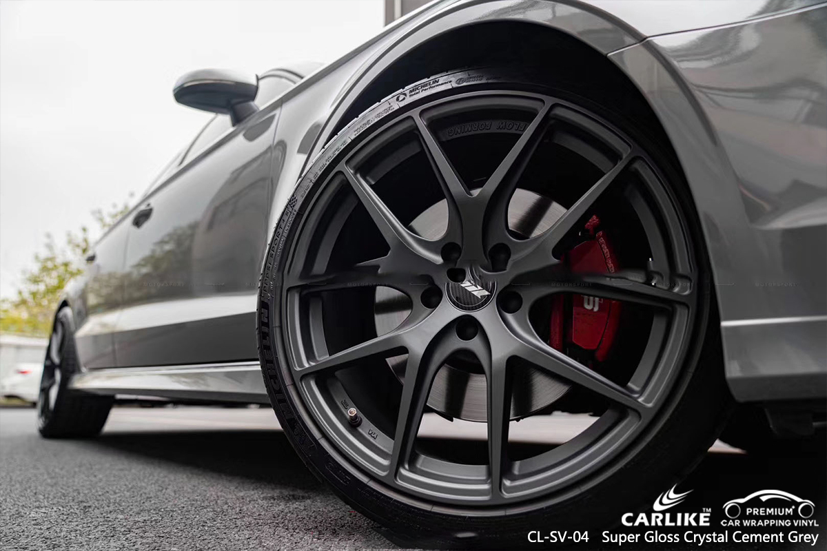 CL-SV-04 super gloss crystal cement grey vinyl wrap gloss for AUDI Austin
