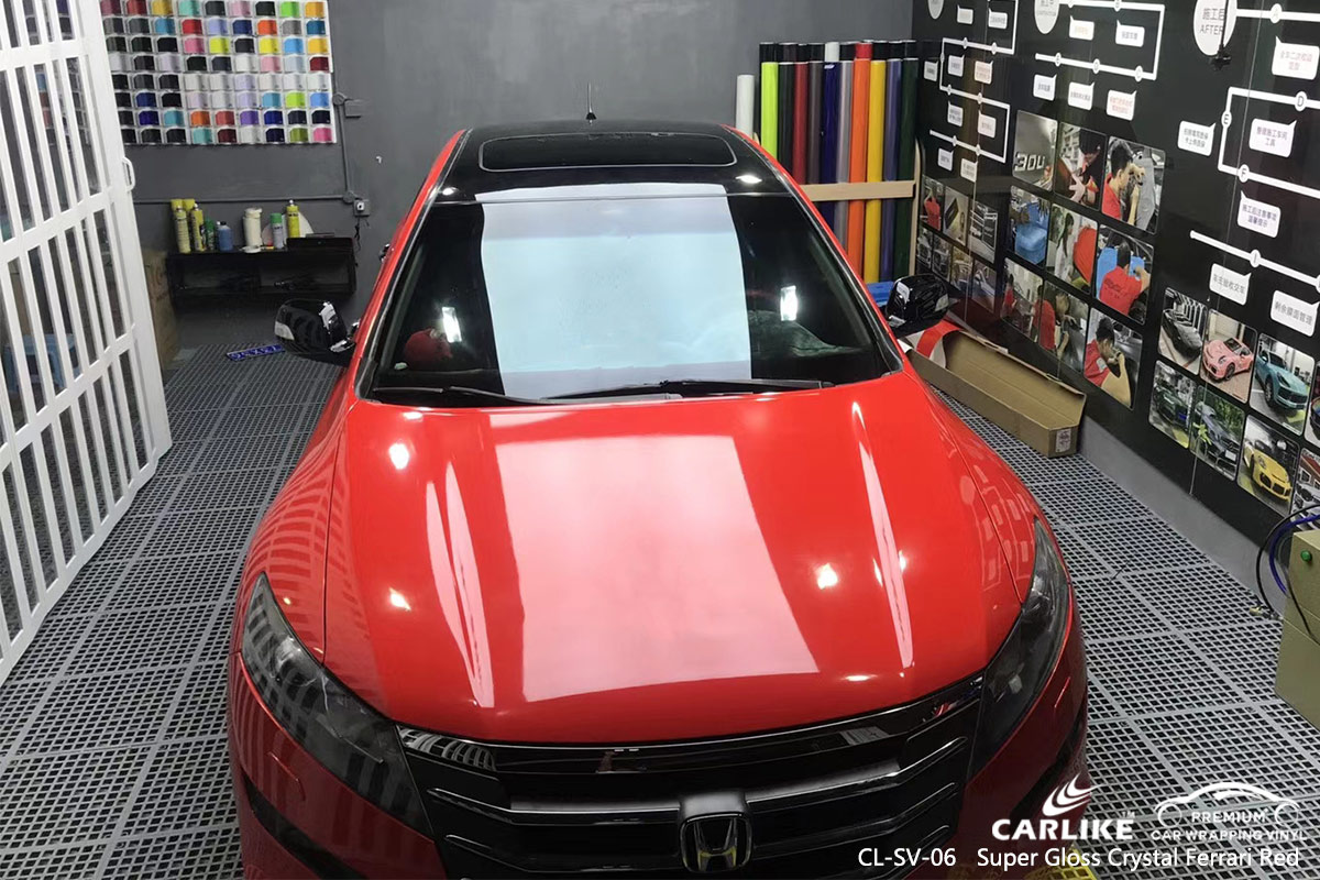 CL-SV-06 super gloss crystal ferrari red motorcycle vinyl wrap for HONDA Afyonkarahisar Turkey