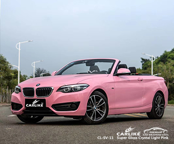 CL-SV-11 غلاف فينيل من ألياف الكربون بلون وردي فاتح كريستالي شديد اللمعان للدراجات لسيارات BMW Kirklareli تركيا