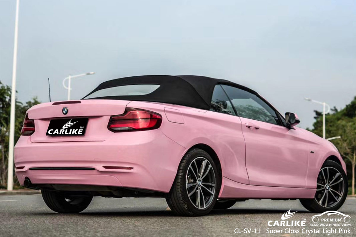 CL-SV-11 super gloss crystal light pink carbon fibre vinyl wrap for bikes for BMW Kirklareli Turkey