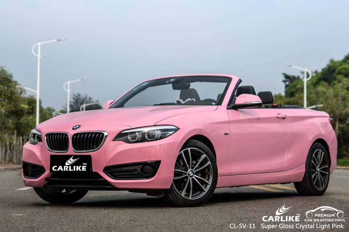 CL-SV-11 super gloss crystal light pink carbon fibre vinyl wrap for bikes for BMW Kirklareli Turkey