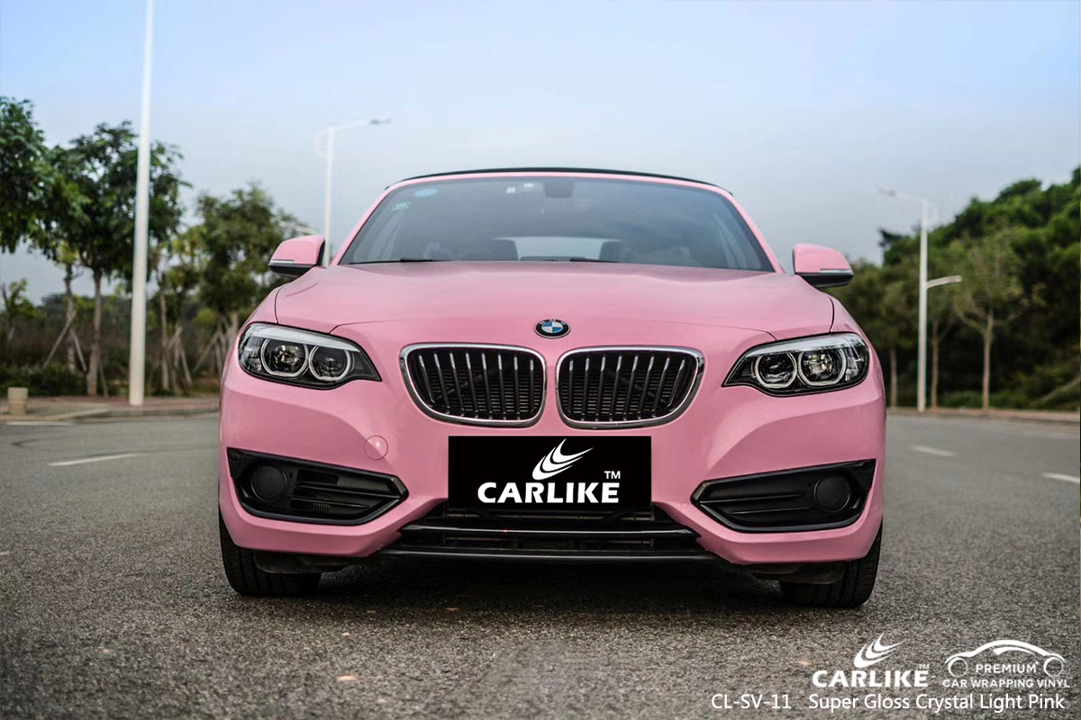 CL-SV-11 super gloss crystal light pink carbon fibre vinyl wrap for bikes for BMW Kirklareli Turkey