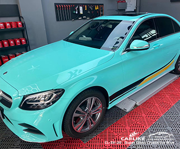 CL-SV-20 super gloss crystal ice blue vehicle  vinyl wrap for MERCEDES-BENZ