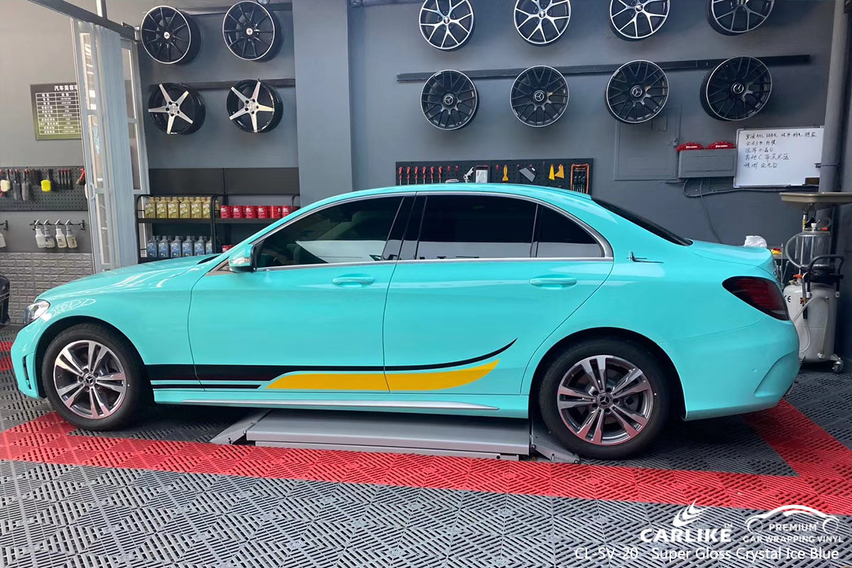 CL-SV-20 super gloss crystal ice blue vehicle  vinyl wrap for MERCEDES-BENZ Eskisehir Turkey