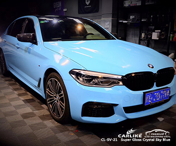 CL-SV-21 süper parlak kristal sky blue araba sarma vinil BMW Lipa Filipinler için