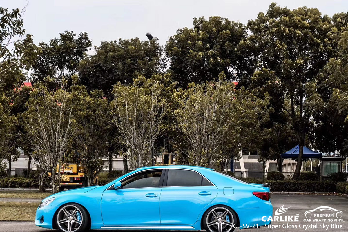 CL-SV-21 super gloss crystal sky blue vinyl wrap gloss for TOYOTA Dasmarinas