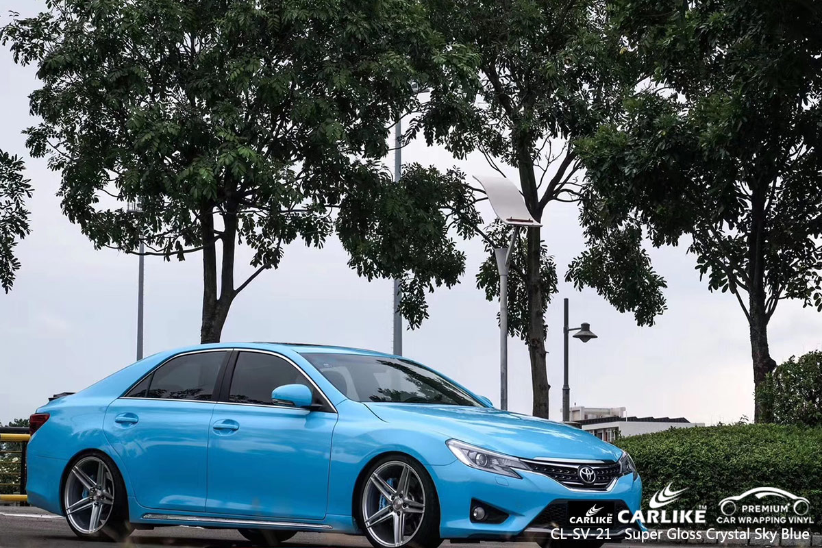 CL-SV-21 super gloss crystal sky blue vinyl wrap gloss for TOYOTA Dasmarinas