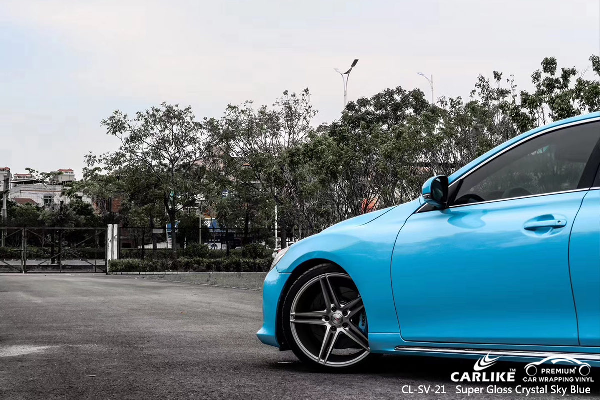 CL-SV-21 super gloss crystal sky blue vinyl wrap gloss for TOYOTA Dasmarinas