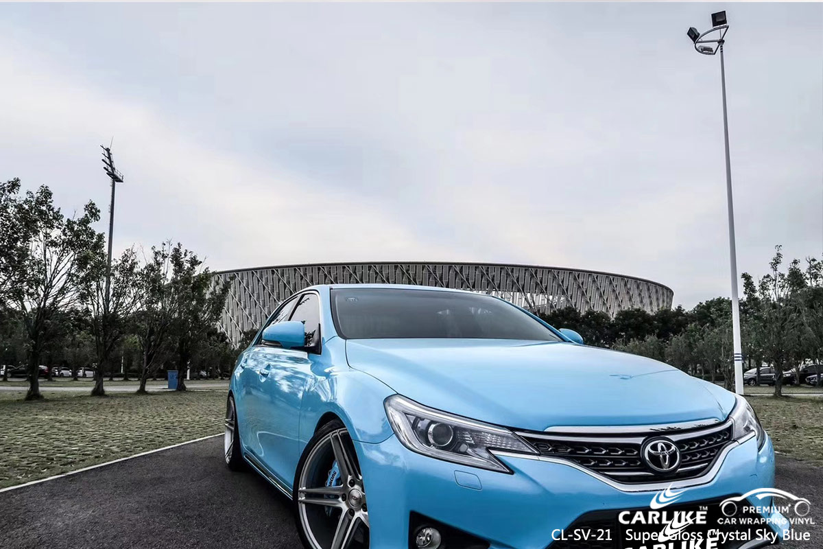 CL-SV-21 super gloss crystal sky blue vinyl wrap gloss for TOYOTA Dasmarinas