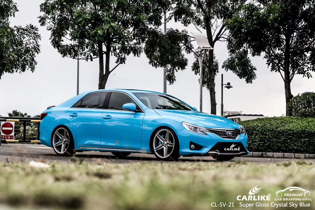 CL-SV-21 super gloss crystal sky blue vinyl wrap gloss for TOYOTA Dasmarinas