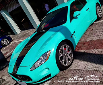 CL-SV-25 super gloss crystal tiffany green autocycle vinyl wrapping for MASERATI