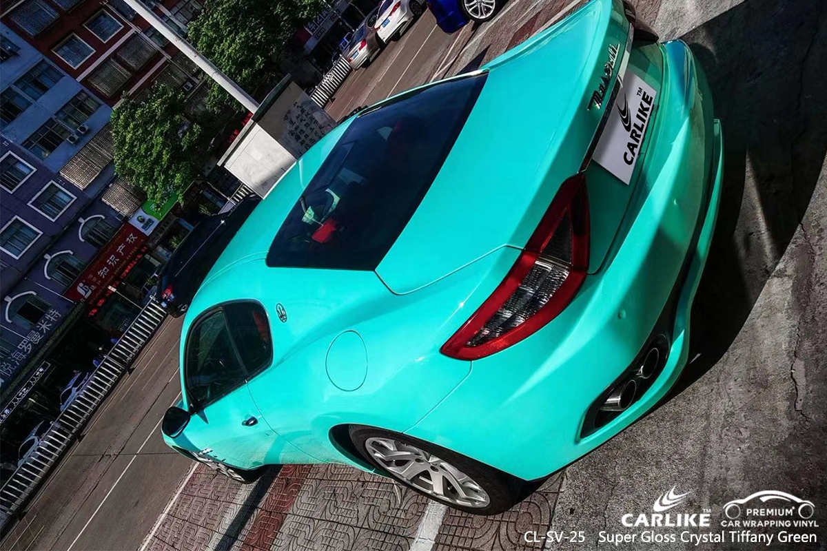 CL-SV-25 super gloss crystal tiffany green autocycle vinyl wrapping for MASERATI Mabalacat Philippines