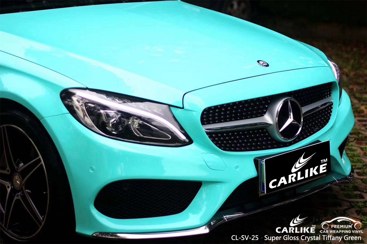 CL-SV-25 super gloss crystal tiffany green vinyl wrapping for MERCEDES-BENZ Bacoor