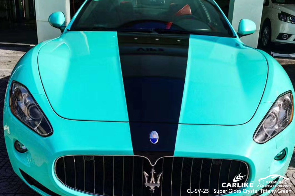 CL-SV-25 super gloss crystal tiffany green autocycle vinyl wrapping for MASERATI Mabalacat Philippines