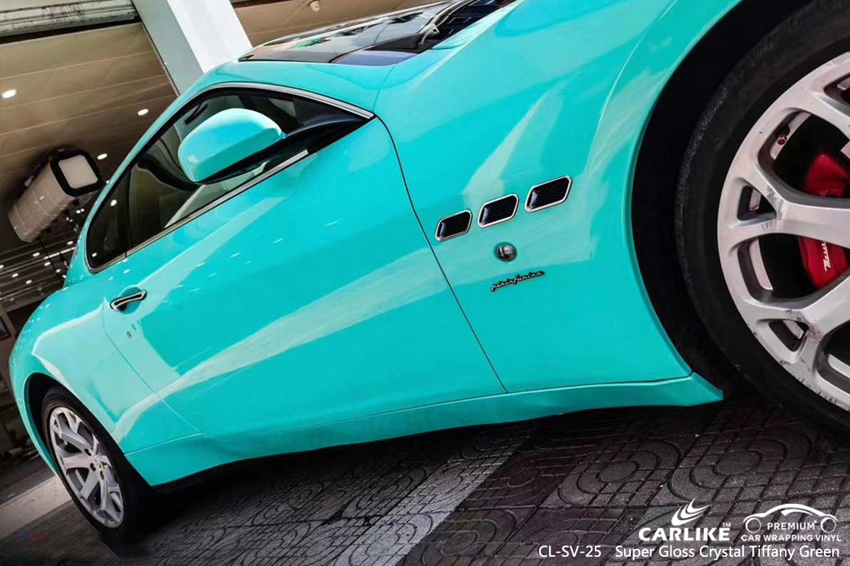 CL-SV-25 super gloss crystal tiffany green autocycle vinyl wrapping for MASERATI Mabalacat Philippines