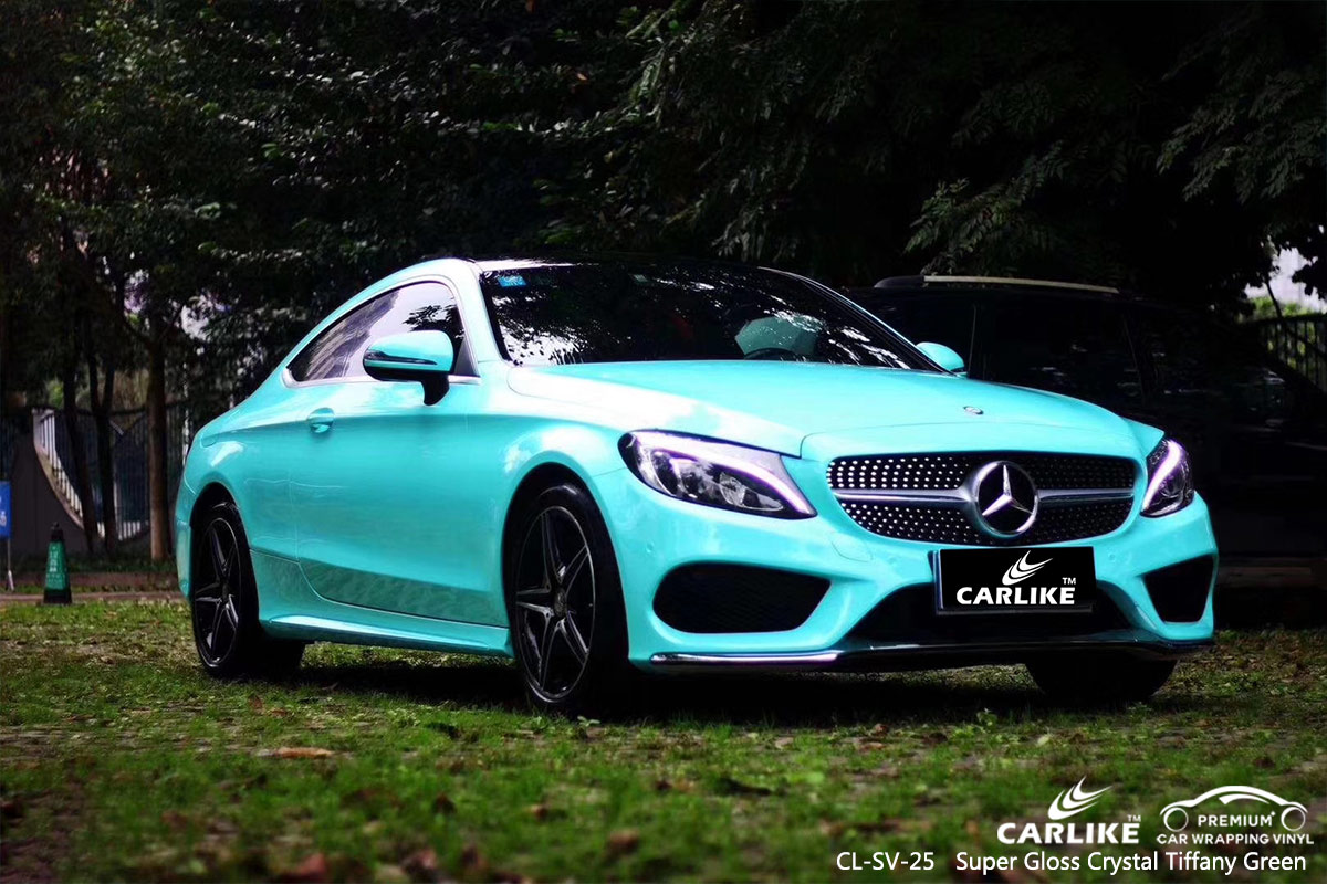 CL-SV-25 super gloss crystal tiffany green vinyl wrapping for MERCEDES-BENZ Bacoor