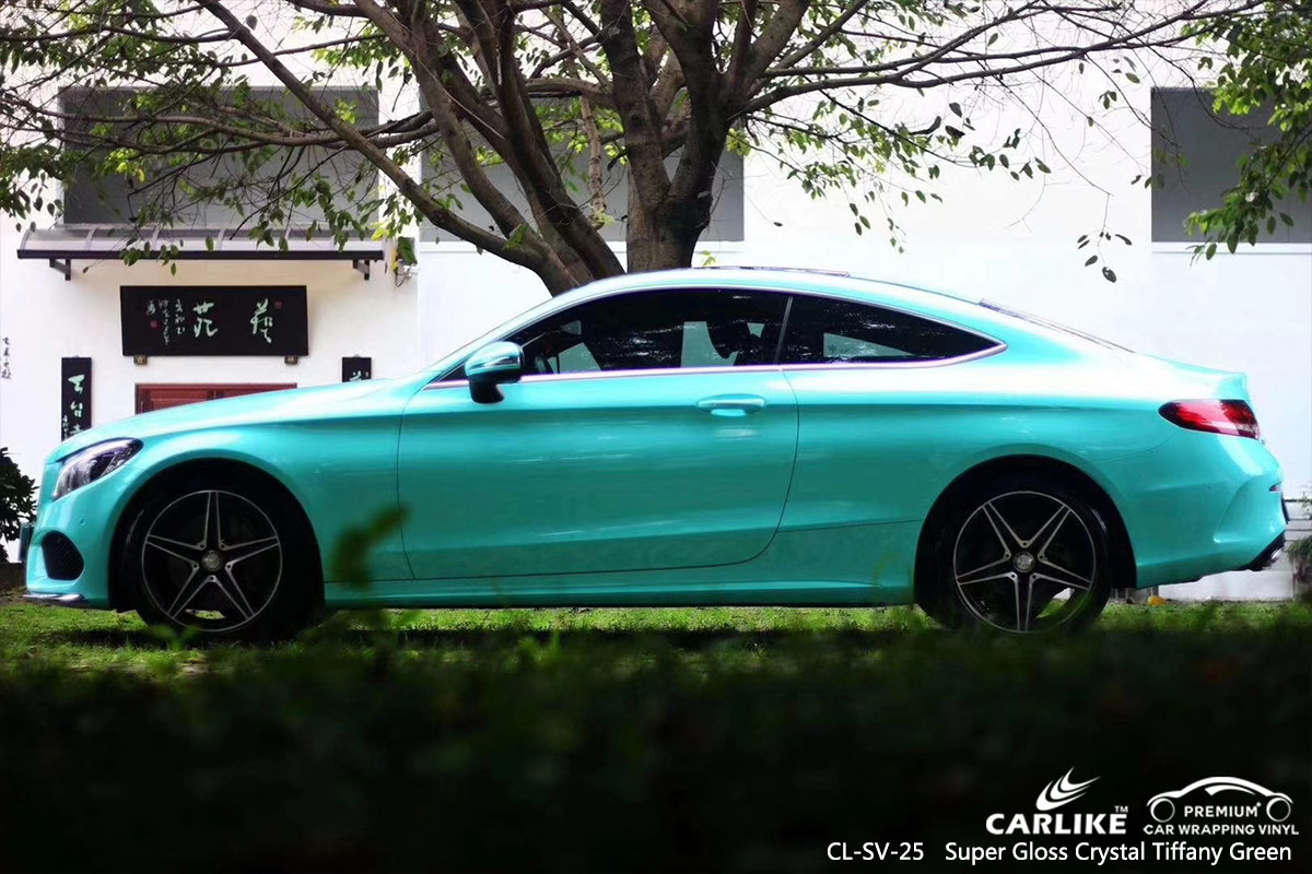 CL-SV-25 super gloss crystal tiffany green vinyl wrapping for MERCEDES-BENZ Bacoor