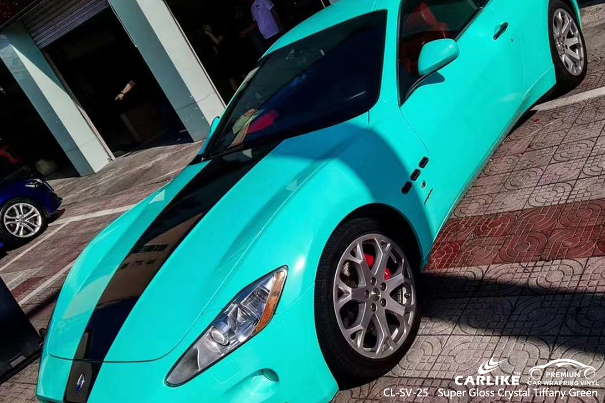 CL-SV-25 super gloss crystal tiffany green autocycle vinyl wrapping for MASERATI Mabalacat Philippines
