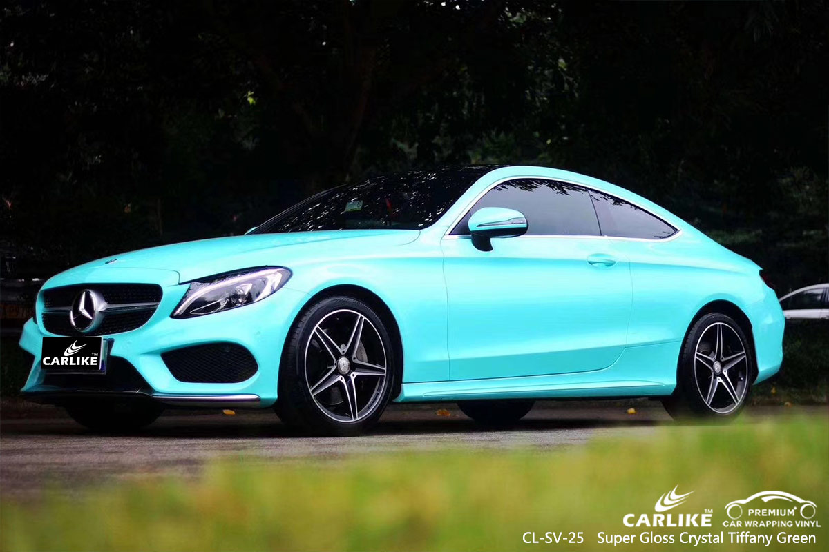 CL-SV-25 super gloss crystal tiffany green vinyl wrapping for MERCEDES-BENZ Bacoor