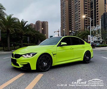 CL-SV-28 super gloss crystal apple green protective vinyl for cars for BMW